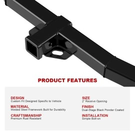 APS HT24CJD40 - Class 3 Assembly Style Black Carbon Steel Rear Hitch