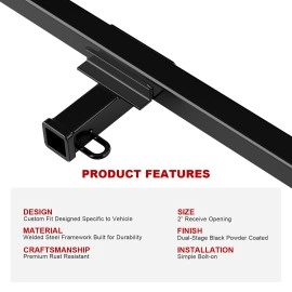 APS HT24CJI08 - Class 3 Assembly Style Black Carbon Steel Rear Hitch