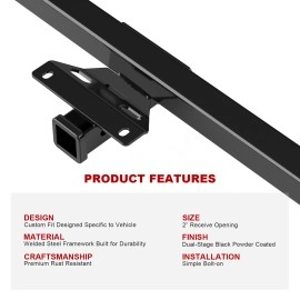 APS HT24CJI85 - Class 3 Assembly Style Black Carbon Steel Rear Hitch