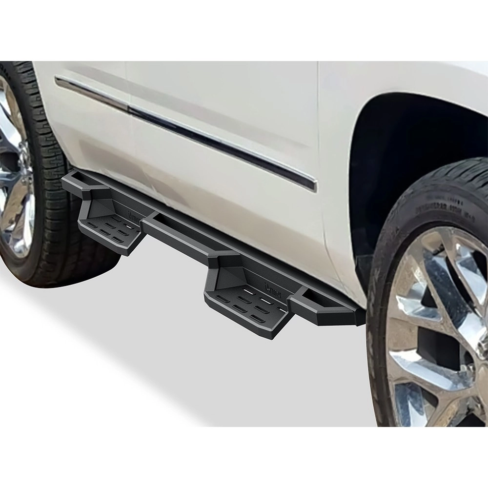 APS IA03NAC1B - Square Tube Drop Style Door-to-Door Black Stainless Steel Nerf Bars