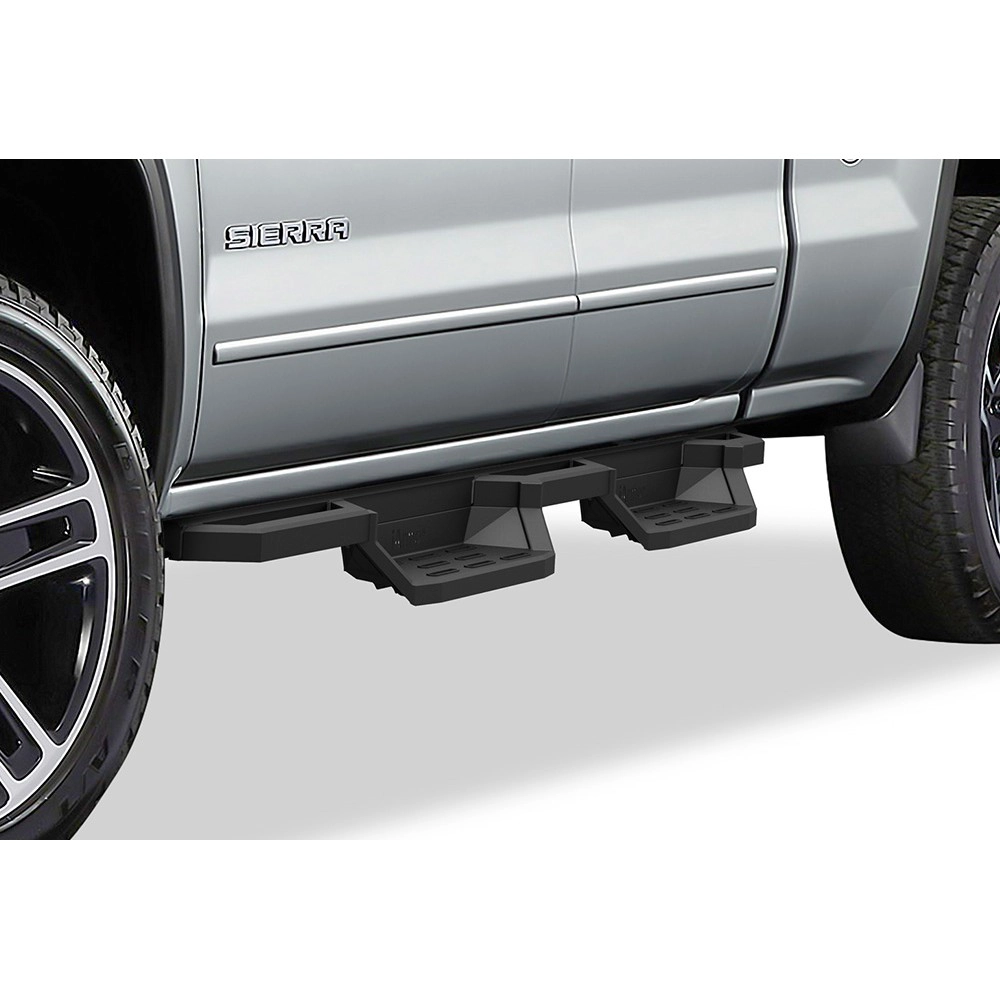 APS IA03NAI5B - Square Tube Drop Style Door-to-Door Black Stainless Steel Nerf Bars