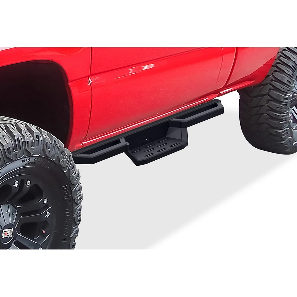 APS IA03NAI6B - Square Tube Drop Style Door-to-Door Black Stainless Steel Nerf Bars