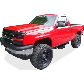 APS IA03NAI6B - Square Tube Drop Style Door-to-Door Black Stainless Steel Nerf Bars