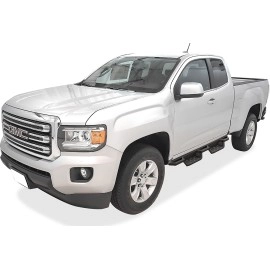 APS IA03NAI8B - Square Tube Drop Style Door-to-Door Black Stainless Steel Nerf Bars