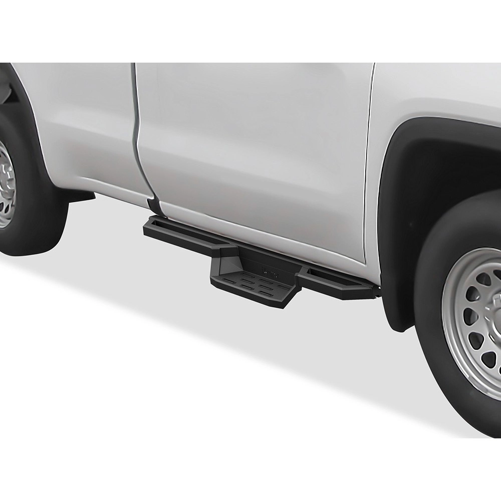 APS IA03NBI6B - Square Tube Drop Style Door-to-Door Black Stainless Steel Nerf Bars