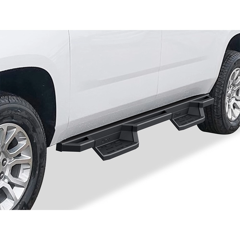 APS IA03NJB2B - Square Tube Drop Style Door-to-Door Black Stainless Steel Nerf Bars