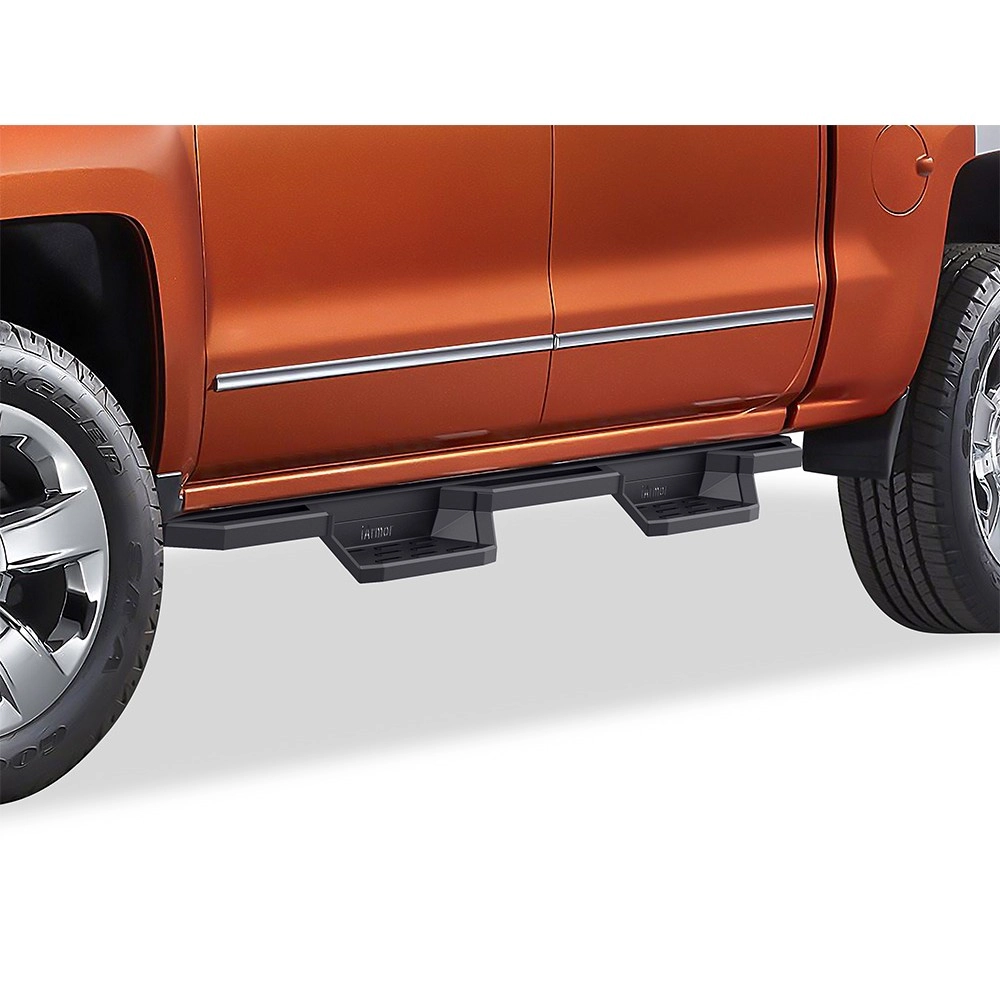 APS IA03NJG1B - Square Tube Drop Style Door-to-Door Black Stainless Steel Nerf Bars