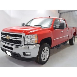 APS IA03NJJ1B - Square Tube Drop Style Door-to-Door Black Stainless Steel Nerf Bars