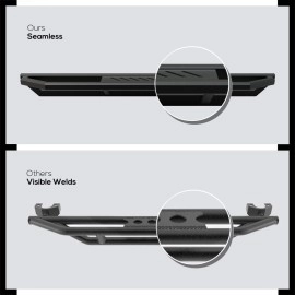 APS IA03SAI6B - Square Tube Door-to-Door Black Stainless Steel Nerf Bars