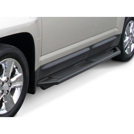 APS IA03SBC3B - Square Tube Door-to-Door Black Stainless Steel Nerf Bars