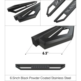 APS IA03SBI6B - Square Tube Door-to-Door Black Stainless Steel Nerf Bars