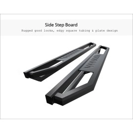 APS IA03SBI6B - Square Tube Door-to-Door Black Stainless Steel Nerf Bars
