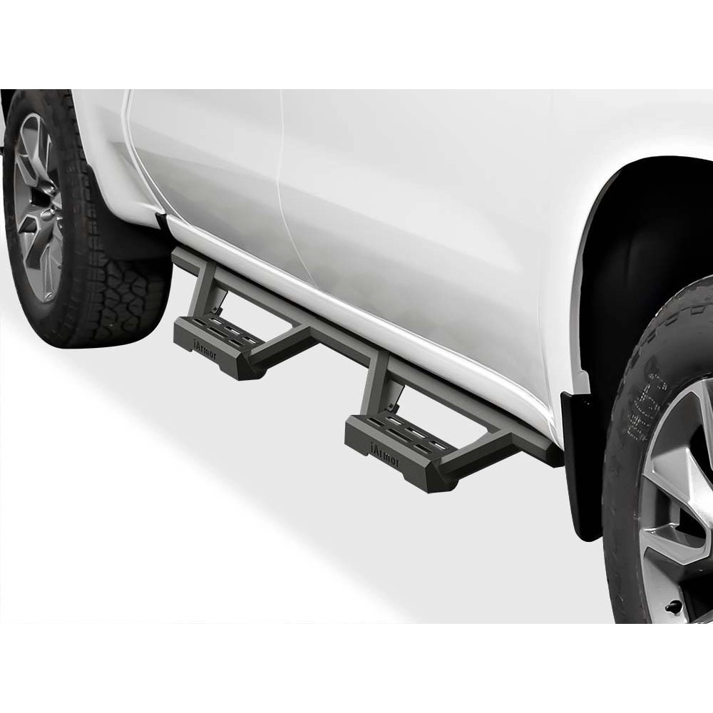 APS IA03WAG1B - Octagon Tube Drop Style Door-to-Door Black Stainless Steel Nerf Bars