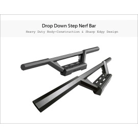 APS IA03WAI6B - Octagon Tube Drop Style Door-to-Door Black Stainless Steel Nerf Bars