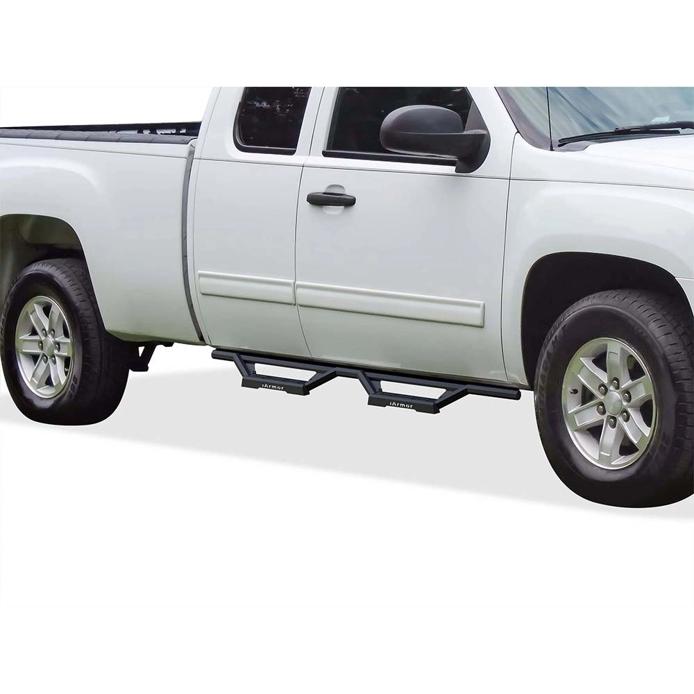 APS IA03WJJ4B - Octagon Tube Drop Style Door-to-Door Black Stainless Steel Nerf Bars