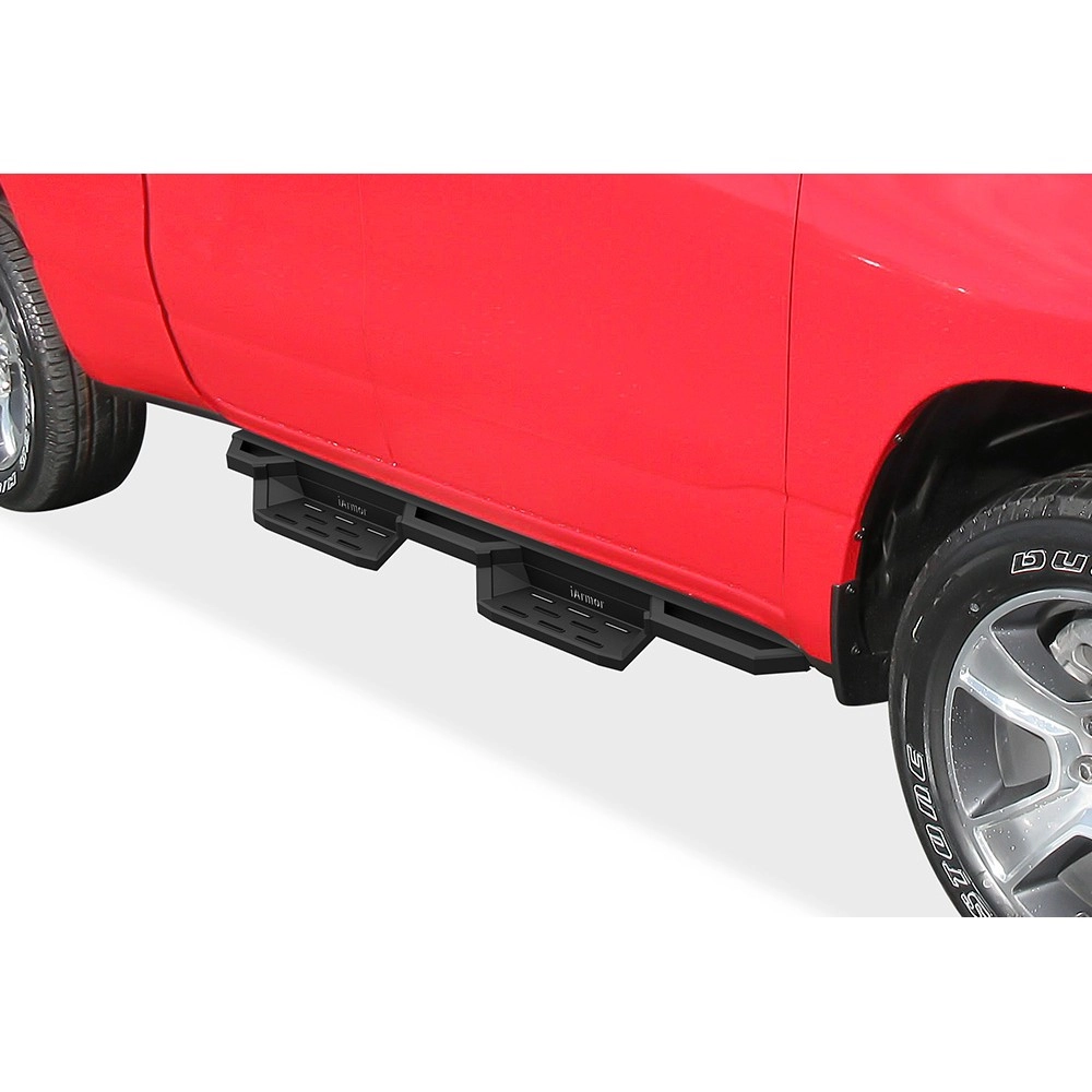 APS IA04NAE9B - Square Tube Drop Style Door-to-Door Black Stainless Steel Nerf Bars