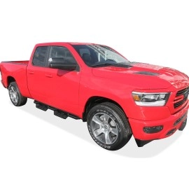 APS IA04NAE9B - Square Tube Drop Style Door-to-Door Black Stainless Steel Nerf Bars