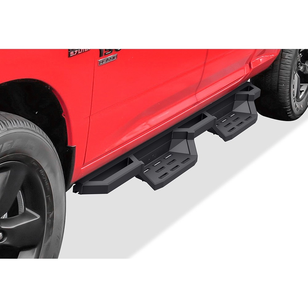 APS IA04NAG9B - Square Tube Drop Style Door-to-Door Black Stainless Steel Nerf Bars