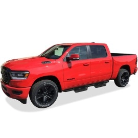 APS IA04NBE8B - Square Tube Drop Style Door-to-Door Black Stainless Steel Nerf Bars