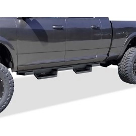 APS IA04NBJ9B - Square Tube Drop Style Door-to-Door Black Stainless Steel Nerf Bars