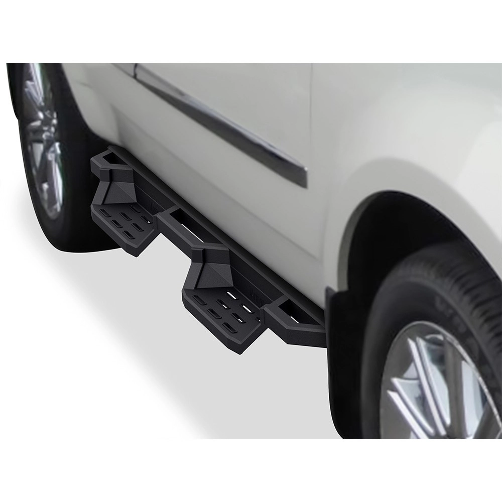 APS IA04NIA2B - Square Tube Drop Style Door-to-Door Black Stainless Steel Nerf Bars