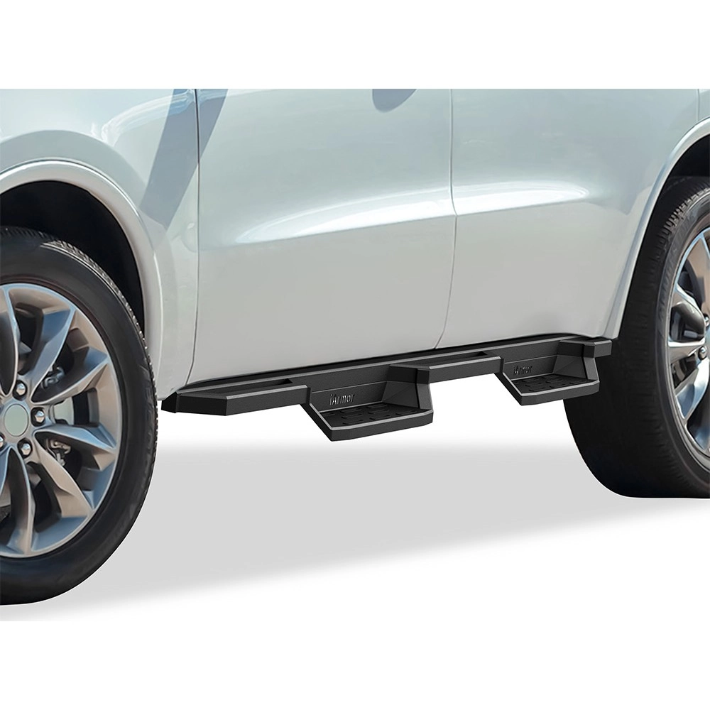 APS IA04NIA3B - Square Tube Drop Style Door-to-Door Black Stainless Steel Nerf Bars