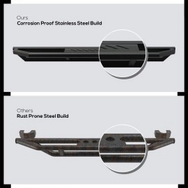 APS IA04SAG8B - Square Tube Door-to-Door Black Stainless Steel Nerf Bars