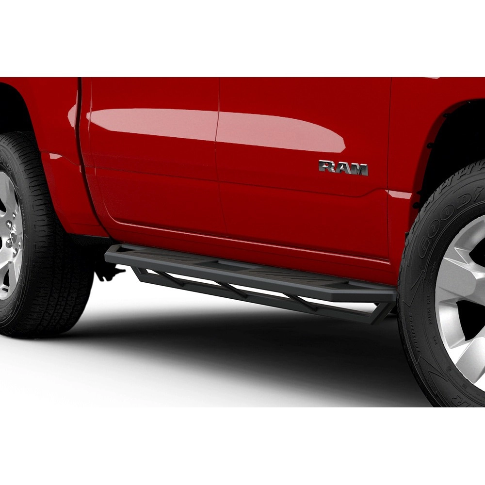 APS IA04SBE8B - Square Tube Door-to-Door Black Stainless Steel Nerf Bars