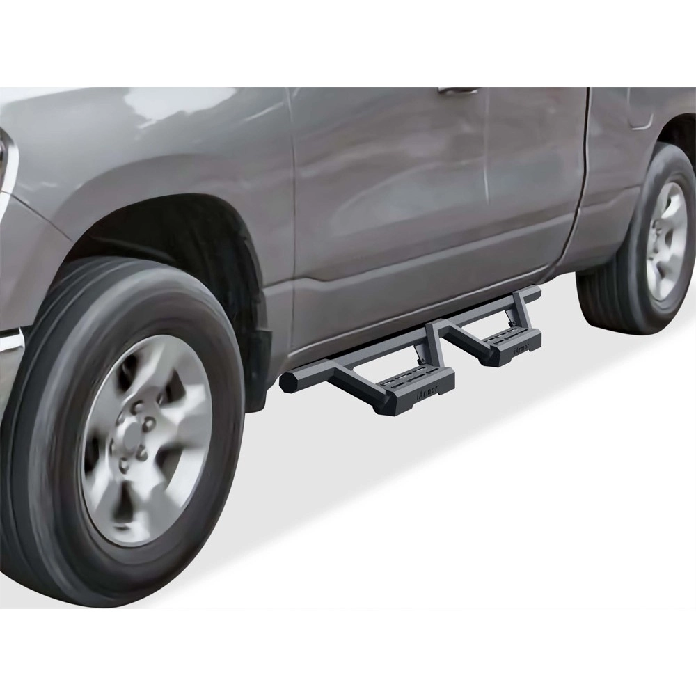 APS IA04WAE9B - Octagon Tube Drop Style Door-to-Door Black Stainless Steel Nerf Bars