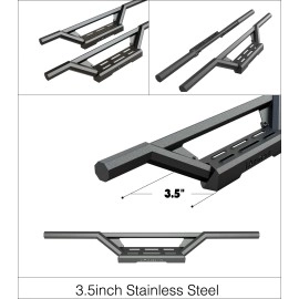 APS IA04WAG8B - Octagon Tube Drop Style Door-to-Door Black Stainless Steel Nerf Bars