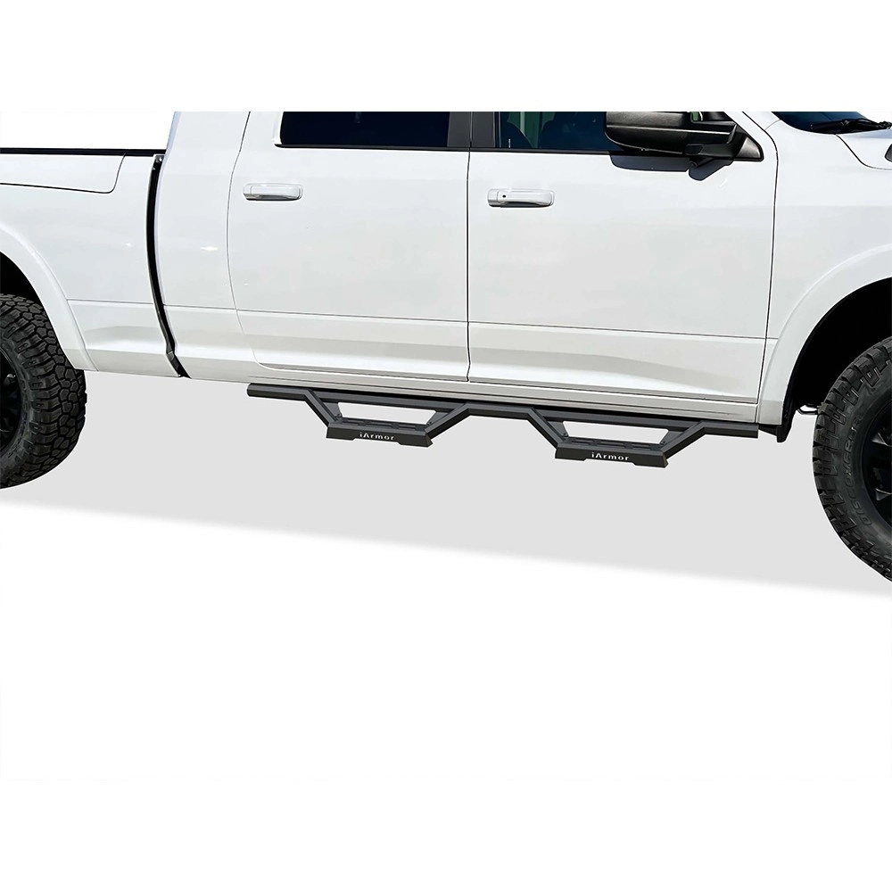 APS IA04WBJ9B - Octagon Tube Drop Style Door-to-Door Black Stainless Steel Nerf Bars