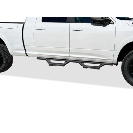 APS IA04WBJ9B - Octagon Tube Drop Style Door-to-Door Black Stainless Steel Nerf Bars