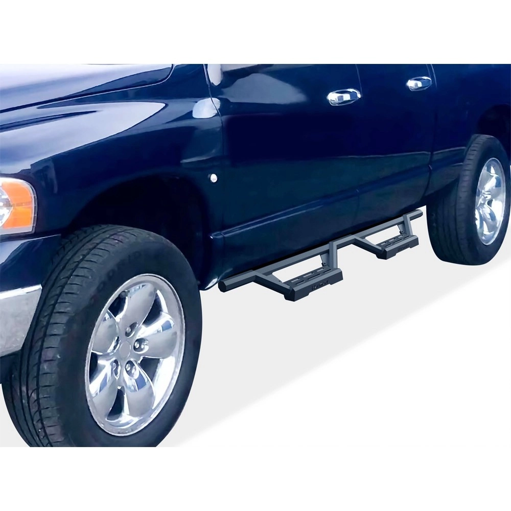 APS IA04WJJ2B - Octagon Tube Drop Style Door-to-Door Black Stainless Steel Nerf Bars