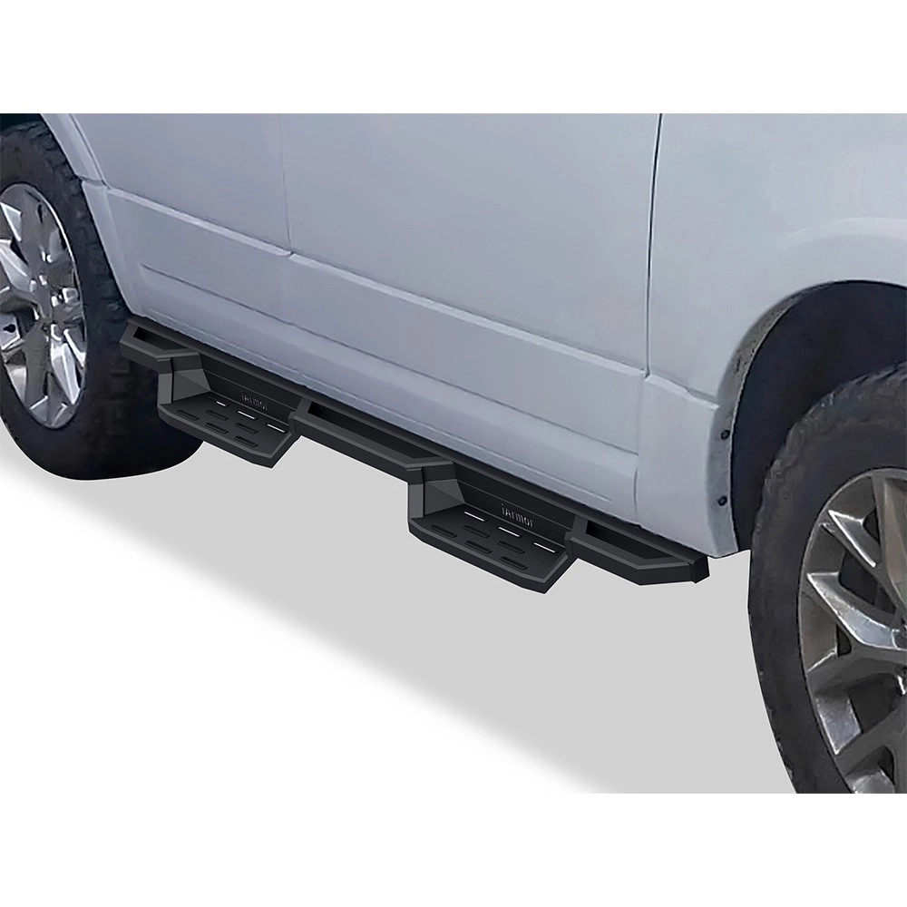 APS IA06NAC4B - Square Tube Drop Style Door-to-Door Black Stainless Steel Nerf Bars