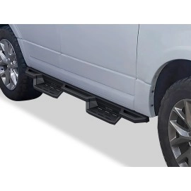 APS IA06NAC4B - Square Tube Drop Style Door-to-Door Black Stainless Steel Nerf Bars