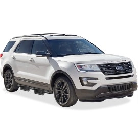 APS IA06NAE2B - Square Tube Drop Style Door-to-Door Black Stainless Steel Nerf Bars