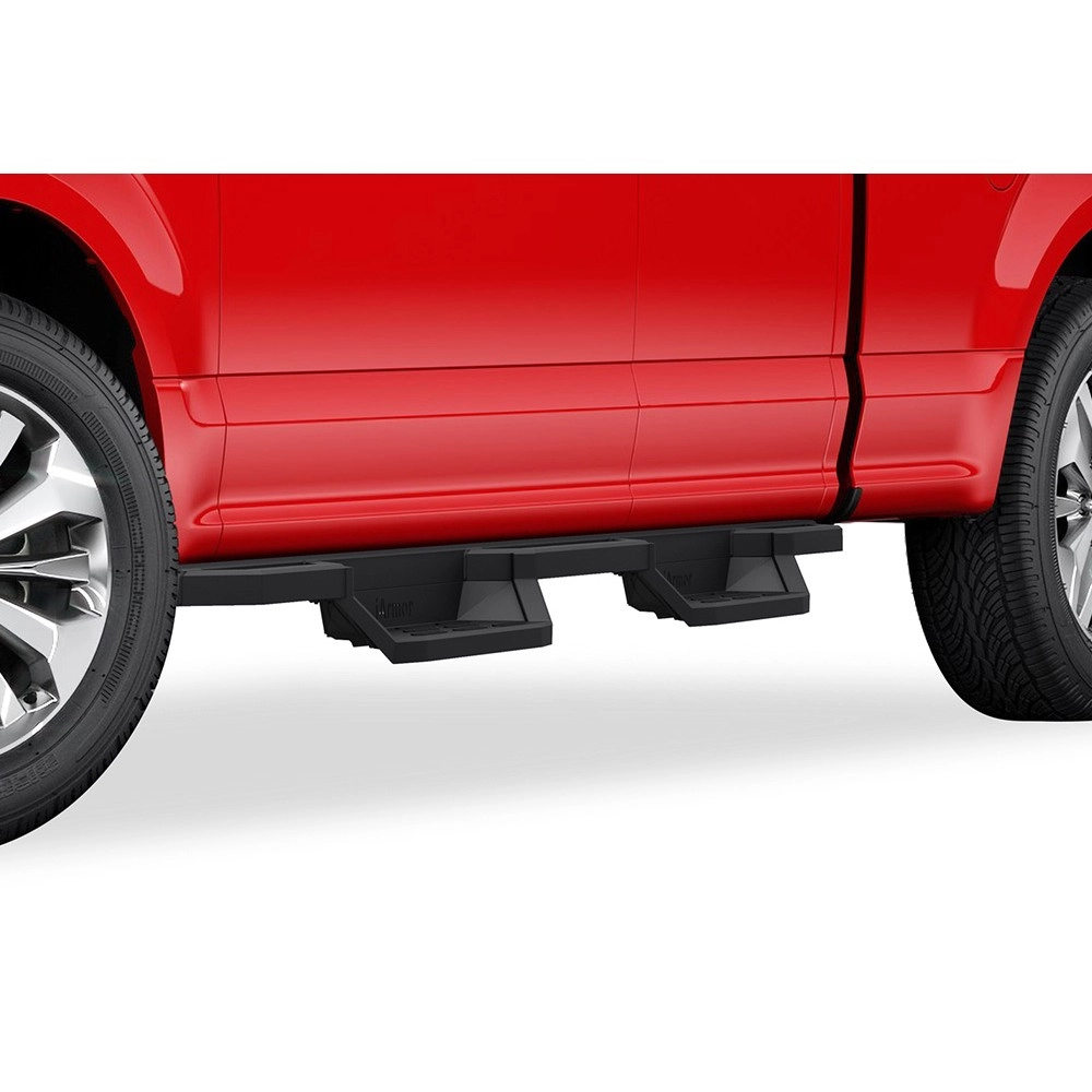 APS IA06NAH8B - Square Tube Drop Style Door-to-Door Black Stainless Steel Nerf Bars