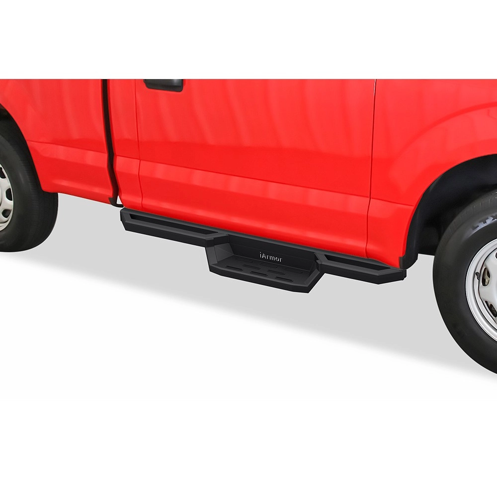 APS IA06NAH9B - Square Tube Drop Style Door-to-Door Black Stainless Steel Nerf Bars