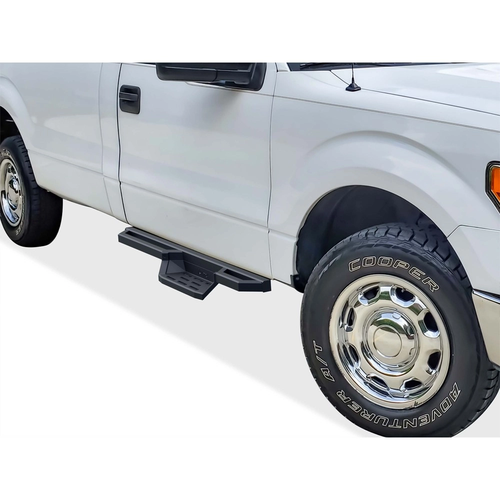 APS IA06NBA2B - Square Tube Drop Style Door-to-Door Black Stainless Steel Nerf Bars