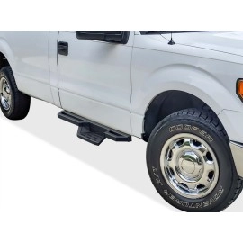 APS IA06NBA2B - Square Tube Drop Style Door-to-Door Black Stainless Steel Nerf Bars