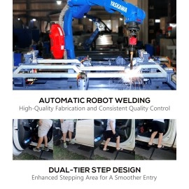 APS IA06NCA2H - Square Tube Drop Style Door-to-Door Black Stainless Steel Nerf Bars