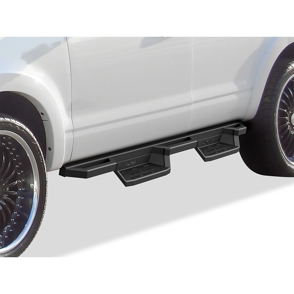 APS IA06NIB3B - Square Tube Drop Style Door-to-Door Black Stainless Steel Nerf Bars