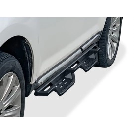 APS IA06NIB6B - Square Tube Drop Style Door-to-Door Black Stainless Steel Nerf Bars