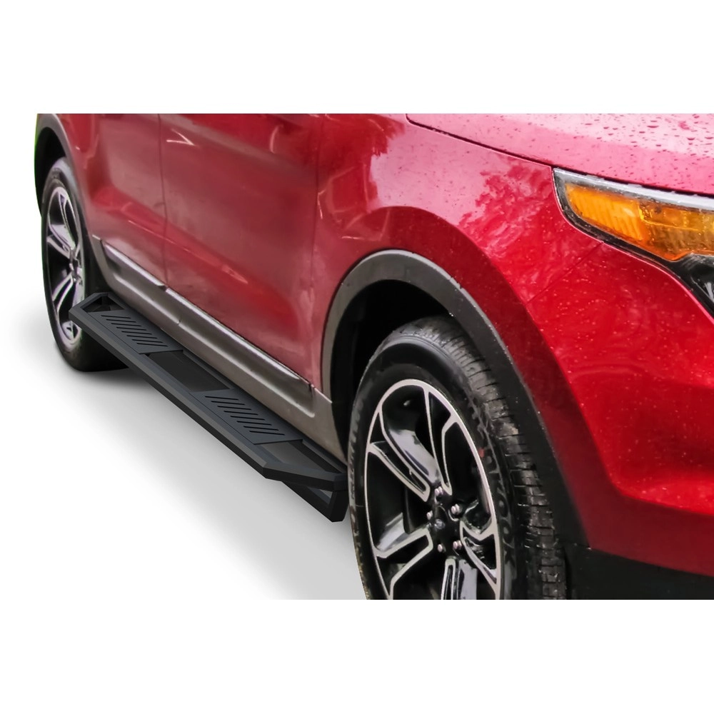 APS IA06SAE2B - Square Tube Door-to-Door Black Stainless Steel Nerf Bars