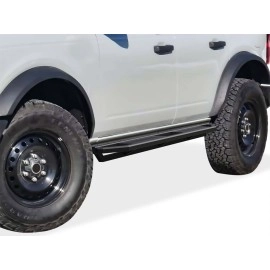 APS IA06SCA1B - Square Tube Door-to-Door Black Stainless Steel Nerf Bars