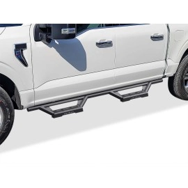 APS IA06WAG5B - Octagon Tube Drop Style Door-to-Door Black Stainless Steel Nerf Bars