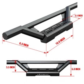 APS IA06WAG5B - Octagon Tube Drop Style Door-to-Door Black Stainless Steel Nerf Bars