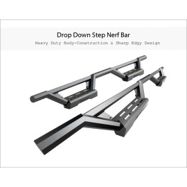 APS IA06WAG5B - Octagon Tube Drop Style Door-to-Door Black Stainless Steel Nerf Bars