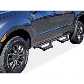 APS IA06WBC9B - Octagon Tube Drop Style Door-to-Door Black Stainless Steel Nerf Bars