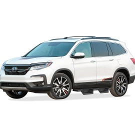 APS IA08NCE2B - Square Tube Drop Style Door-to-Door Black Stainless Steel Nerf Bars